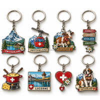 Sous-verre souvenir touristique Suisse en MDF et liège, imprimé Matterhorn, Lucerne, Zürich, Chemin de fer panoramique