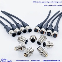 Connecteur étanche M12 4-12 broches mâle/femelle type DIN, application alimentation, fiche aviation 3P pour connexion de câble