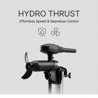 Moteur électrique de pêche à la traîne personnalisé 55LBS 65LBS 12V 24V avec support en aluminium, moteur hors-bord étanche à trois pales pour bateau