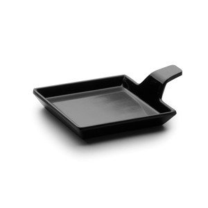 Vassoio da portata quadrato classico nero Bandeja Delicatessen con manico per uso al tavola - Product Image 1