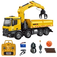 Truk Pengangkut Konstruksi Remote Control Huina 1538 2.4GHz Skala 1/14 26CH 3 in 1 RC Truk Pengangkut Kayu Mainan untuk Hadiah Anak-Anak
