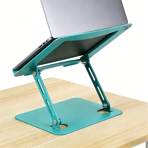 Nouveau support pliable robuste et réglable en métal pour ordinateur portable et tablette, rehausseur portable ergonomique avec refroidissement, angles réglables, style bureau pour ordinateur portable - Product Image 5