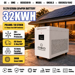Batería DDP en Stock en la UE, 32KWH 51.2V 628AH 35 64 32 <span class=keywords><strong>KWH</strong></span> ESS 64Kwh Litio 48V Lifepo4, Paquete de Baterías para Sistema de Gestión de Energía Doméstica - Product Image 1