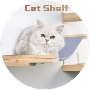 New Manufacturer Wholesale Handcrafted Cat Wall Shelf Set Cat Hammock Wooden Post Step Modern Cat Climbing Tree
