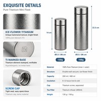 Thermos isotherme en titane pur de 480 ml à double paroi avec filtre à thé, bouchon à vis, logo personnalisé, cadeau