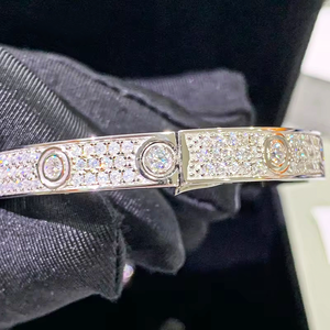 All'ingrosso classico glassato fuori bracciale in <span class=keywords><strong>Moissanite</strong></span> 925 in argento Sterling braccialetti con diamanti in <span class=keywords><strong>Moissanite</strong></span> pieno per regali - Product Image 3