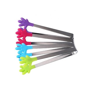 Pinzas de Cocina Creativas con Forma de Mano, Mini Pinzas Sostenibles para Servir Alimentos, Pinzas para Barbacoa con Mango de Acero Inoxidable y Silicona <span class=keywords><strong>Kaina</strong></span> - Product Image 2