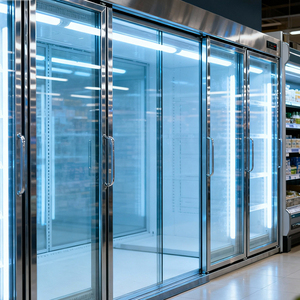 ตู้เย็นเครื่องดื่มพร้อมประตูกระจกระบายความร้อนด้วยอากาศอุณหภูมิสองชั้นตู้แช่แข็ง - Product Image 1