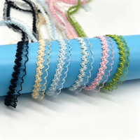 Stock usine 15mm 21 couleurs Bande élastique en dentelle picot en maille de soie effet poisson, garniture à volants en nylon, sangle de soutien-gorge romantique pour sacs et chaussures