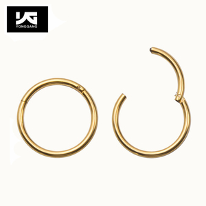 Nhẫn khuyên mũi giả mạ vàng bạc thép không gỉ liền mạch, kiểu dáng thiết kế thời trang, vòng khuyên mũi đen kiểu clicker - Product Image 2