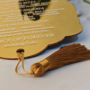 Invitation de luxe personnalisée en acrylique miroir doré, élégante, avec impression à chaud pour menus de fête et mariages - Product Image 4