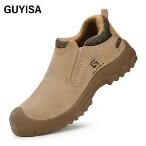 Zapatos DE SEGURIDAD GUYISA para soldador, zapatos de seguridad de trabajo antiquemaduras con punta de acero estándar europeo