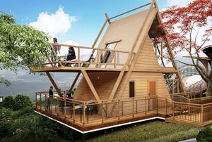 <span class=keywords><strong>Chalet</strong></span> Modulaire Préfabriqué Ignifuge en Forme de A pour Hôtels de Montagne, Complexes Balnéaires et Projets de Glamping - Product Image 3