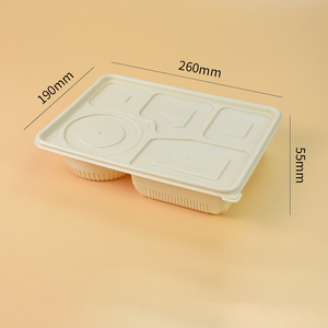 กล่องอาหารกลางวันแบบใช้แล้วทิ้งย่อยสลายได้ด้วยไมโครวาแป้งข้าวโพด,ที่ใส่ชามขนาดเล็ก5ช่องสินค้าปี2023 - Product Image 2