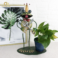 Pot de fleurs en métal de style nordique, mignon et durable, en forme de grenouille, pour la décoration de la maison, du jardin et du patio, pots en fer thermolaqué
