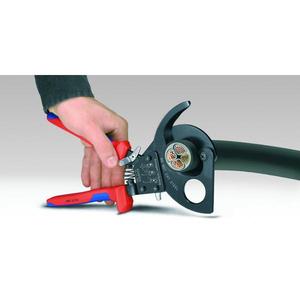 KNIPEX - 95 31 280 Coupe-câbles (action à cliquet) laqué noir, poignées avec poignées multi-composants adaptées à la section aluminium - Product Image 2