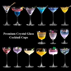 Verres à cocktail personnalisés en cristal soufflé à la main, verres à martini, coupes, verres à highball pour bar et fêtes - Product Image 1