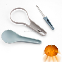 3 In 1 Pompoen Snijset Keuken Halloween Groente & Fruit Gereedschap Gemakkelijk Schoon Te Maken Grappig