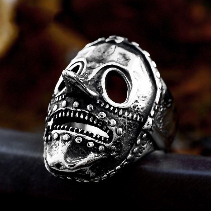 Hip-Hop Men's Biker Rings Head Skull Ring Gothic Punk Rock Biker Jewelry  Accessories Japan Tengu Skeleton Mask Ring