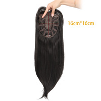 Prothèse capillaire de remplacement à raie médiane, fabriquée à la machine, en fibre haute température, avec cuir chevelu simulé, pour couvrir les cheveux gris