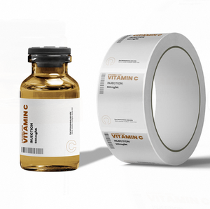 מדבקות גליל לאמפולות זכוכית PET 10 מ\\\"ל 100 מ\\\"ל, עמידות לשמן, הדפסה חזקה עם דבק חזק לאריזות תרופות וטיפוח עור - Product Image 5