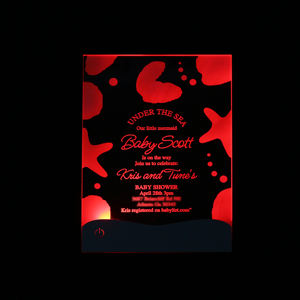 Exclusiva producción personalizada moderna multicolor emisor <span class=keywords><strong>de</strong></span> luz LED grabado texto acrílico transparente invitación para evento nocturno - Product Image 6