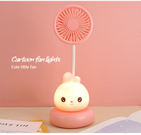 Chargement Usb Mini ventilateur de refroidissement support pour téléphone portable porte-stylo veilleuse 3 en 1 ventilateur de refroidissement dessins animés forme petit ventilateur refroidisseur d'air