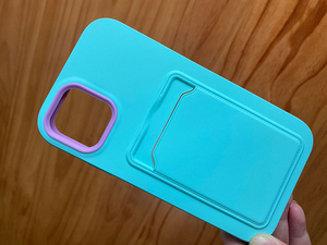 Funda con ranura para tarjeta para <span class=keywords><strong>iPhone</strong></span> 13 pro max, carcasa de teléfono móvil de alta calidad a prueba de golpes de TPU PC de silicona con recubrimiento de goma - Product Image 2