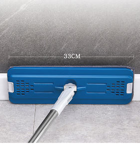 Vadrouille plate avec manche en acier inoxydable pour le nettoyage des sols avec fonction de compression 2 tampons lavables en microfibre et ensemble de seaux - Product Image 4