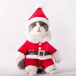 Wholesale stocked cute santa claus suit pet dog Christmas apparel