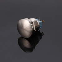 Bouton-poussoir momentané en acier inoxydable CMP Metal, grand bouton à dôme