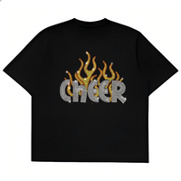 Nouveau design personnalisé Cheer Fire en strass, transfert thermique pour t-shirts