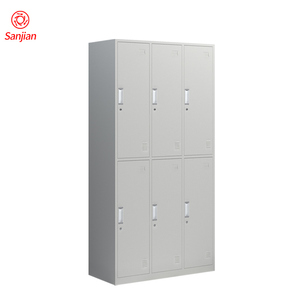 Armario de metal de estilo moderno para guardar ropa y zapatos, armario escolar de 6 puertas - Product Image 4