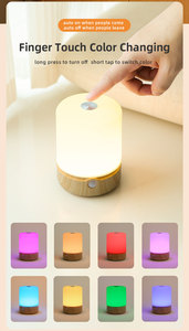 2025 Máy tính để bàn mới cảm biến thông minh đèn RGB cạnh giường ngủ Đèn bàn cảm ứng không dây mờ ánh sáng ban đêm - Product Image 4