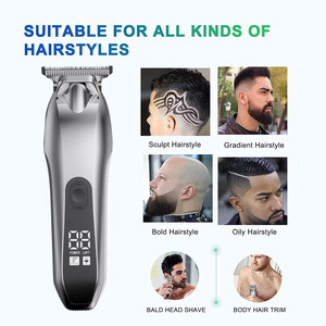 Cortadora de pelo eléctrica recargable por USB T9 para hombre, <span class=keywords><strong>afeitadora</strong></span> inalámbrica de 0mm - Product Image 2