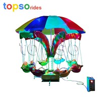 Carrousel électrique 8 places poisson volant carré amusement voiture volante balançoire rotative 1 an de garantie