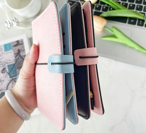 Carnet à spirales A7 en PU à blocs de couleur, carnet de planification pour étudiants et bureau avec bande élastique, journal de poche portable, classeur de budget - Product Image 4
