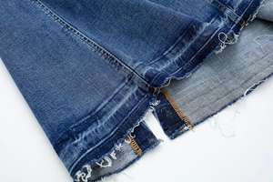 Özel yüksek sokak bölünmüş Fray <span class=keywords><strong>Denim</strong></span> uzun Jean etek Midi <span class=keywords><strong>Denim</strong></span> kadın etekler - Product Image 4