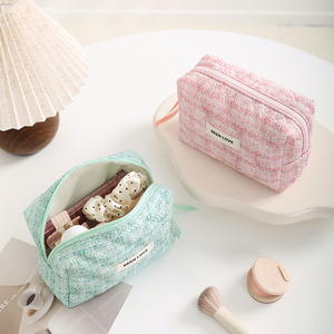Косметичка из полиэстера и хлопка, розовая, портативный органайзер для макияжа, дорожная женская сумка для туалетных принадлежностей - Product Image 4