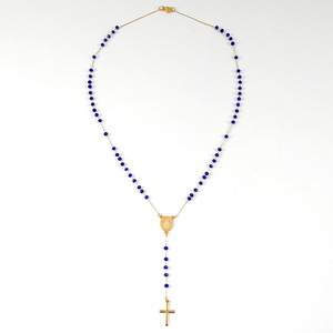 Artículos de joyería religiosa de acero inoxidable, cadena de la Virgen María católica, Rosario de cuentas de cristal de 3,5mm y 6mm, collares para hombres y mujeres - Product Image 5