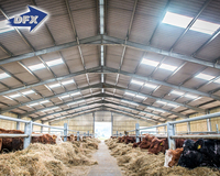 Conception moderne de hangar de grange agricole de structure en acier professionnelle pour le bâtiment de coût bas de bétail/vache/porc/moutons à vendre
