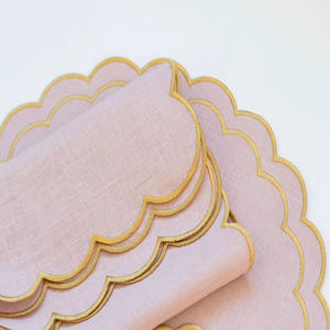 Manteles individuales de decoración de mesa de comedor de cocina bordados de algodón 100% de lujo de doble borde reutilizables sostenibles de alta calidad modernos - Product Image 6