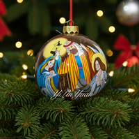 Boules de Noël en verre peintes à la main, personnalisées en usine, décorations de sapin de Noël en verre peintes à l'envers