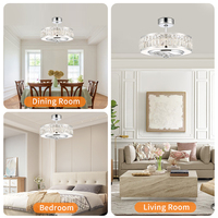 Lustre décoratif de luxe au design moderne, ventilateur de plafond LED en cuivre avec télécommande, 3 vitesses, moteur AC en cuivre pour salon