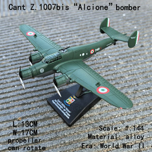 Modelo de Avión Italiano de Aleación Cant <span class=keywords><strong>Z</strong></span>.1007bis Alcione Bomber, Aviones de la Segunda Guerra Mundial, Modelo de Avión Fundido a Presión, Modelo de Metal de Avión de Combate - Product Image 1