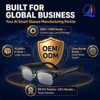Lunettes intelligentes IA semi-cerclées OEM avec caméra EIS 8MP et traduction en temps réel, appels Bluetooth et enregistrement pour la vente en gros