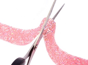 Couture Cristal Coupe Décoration Appliques Hot Fix Bande Garniture Applicateur Ruban 1.5cm Largeur Strass Bande pour Robes - Product Image 3