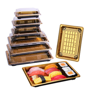 Tùy chỉnh in Takeaway bao bì thực phẩm hộp nhựa dùng một lần <span class=keywords><strong>Sushi</strong></span> khay với chống sương mù nắp trong suốt - Product Image 1