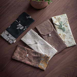 Bolsa de Té de Brocado Cosida a Mano, Doble Capa, Portátil, Accesorio para el Set de Té Zen Kung Fu, Estuche de Viaje - Product Image 2