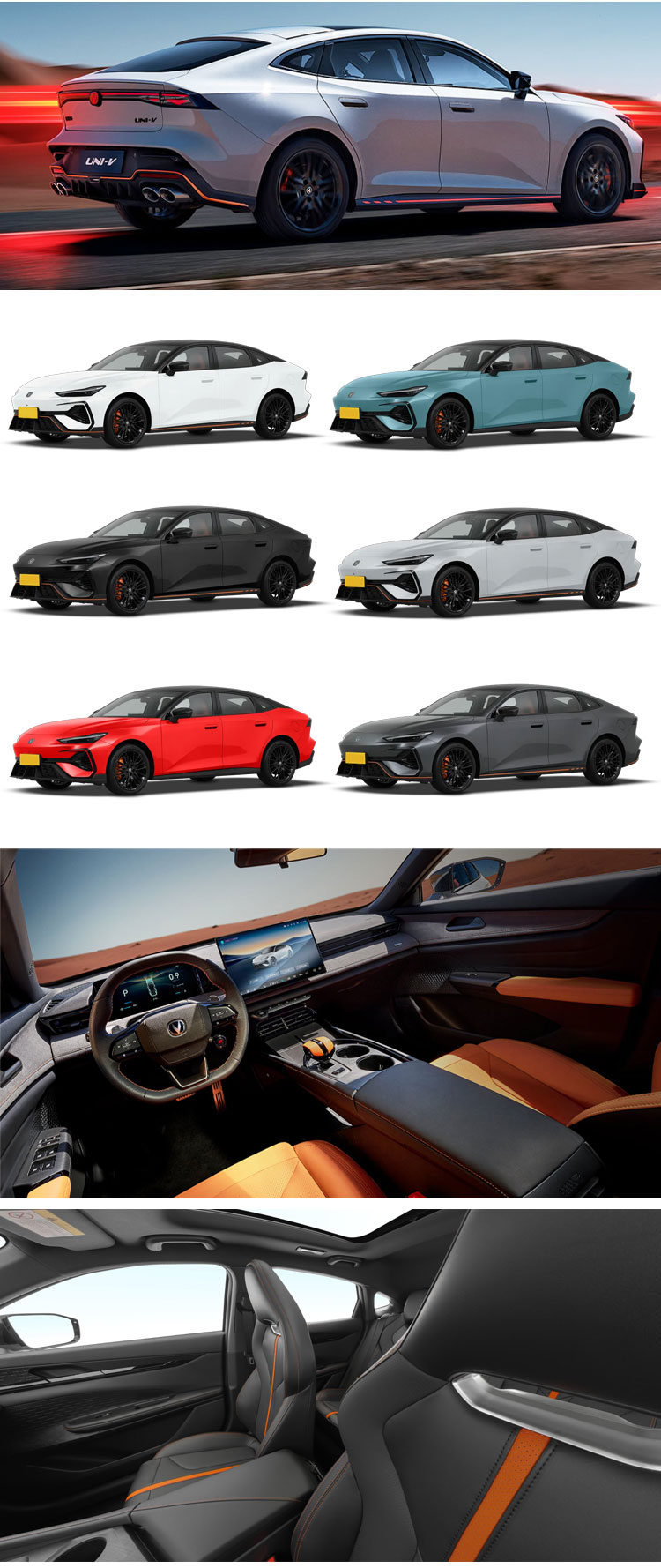 长安UNI-V 2.0T动力版国六180kW 400Nm 8速自动运动掀背车| Alibaba.com